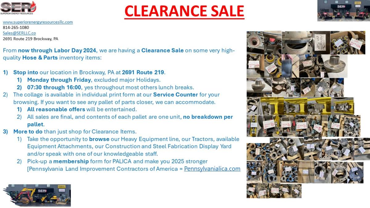 Clearance Items SER August 2024